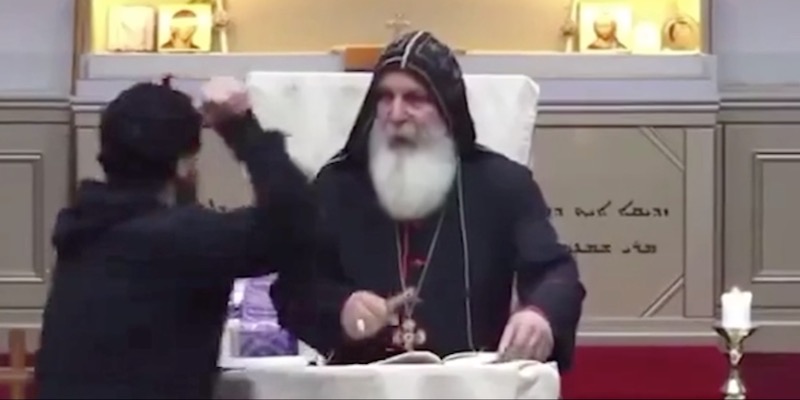 Grinning Jihadi Stabs Bishop During Service… Crowd Takes Him Down Until Cops Arrive